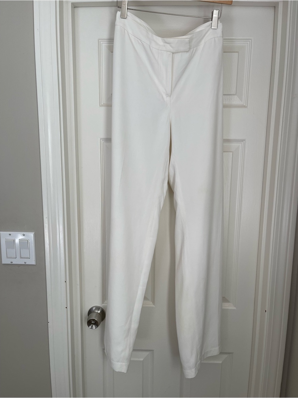 J. McLaughlin Off-White Straight-Leg High Waist Pants